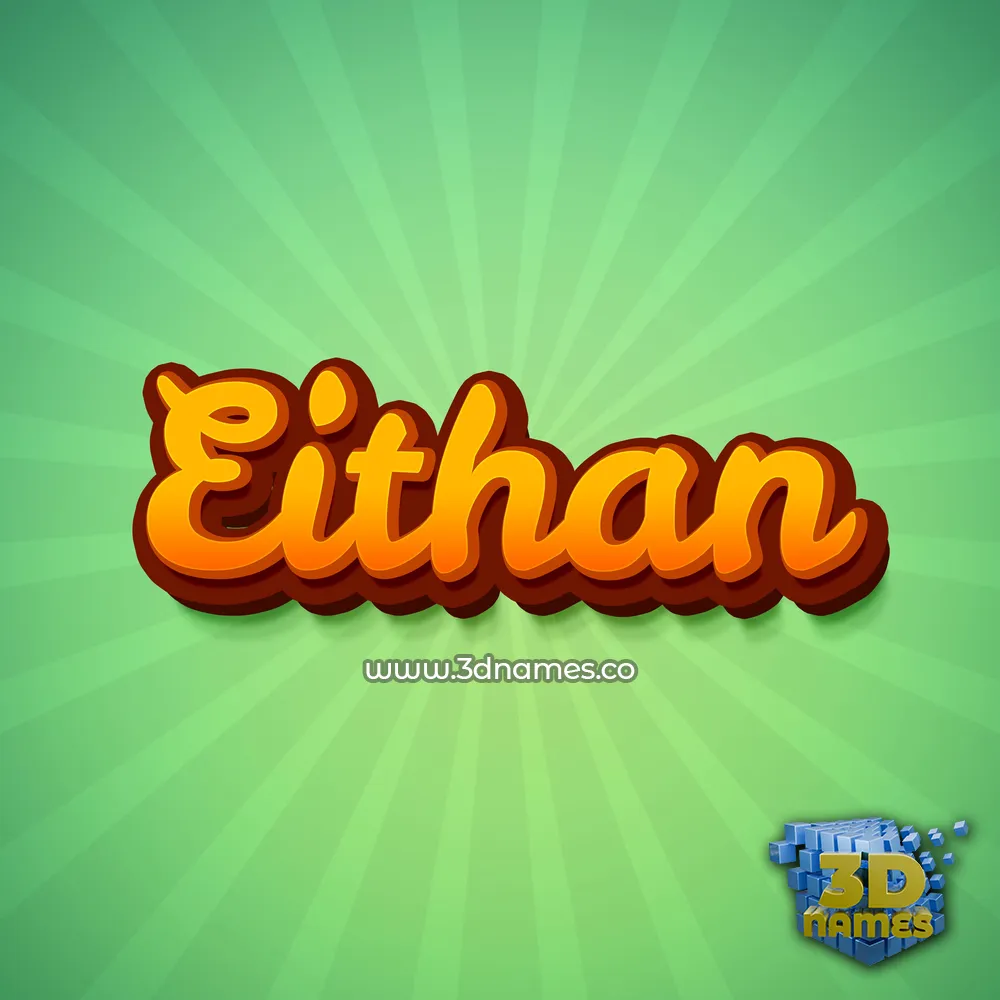 eithan in Green Rays style - 3D name wallpaper