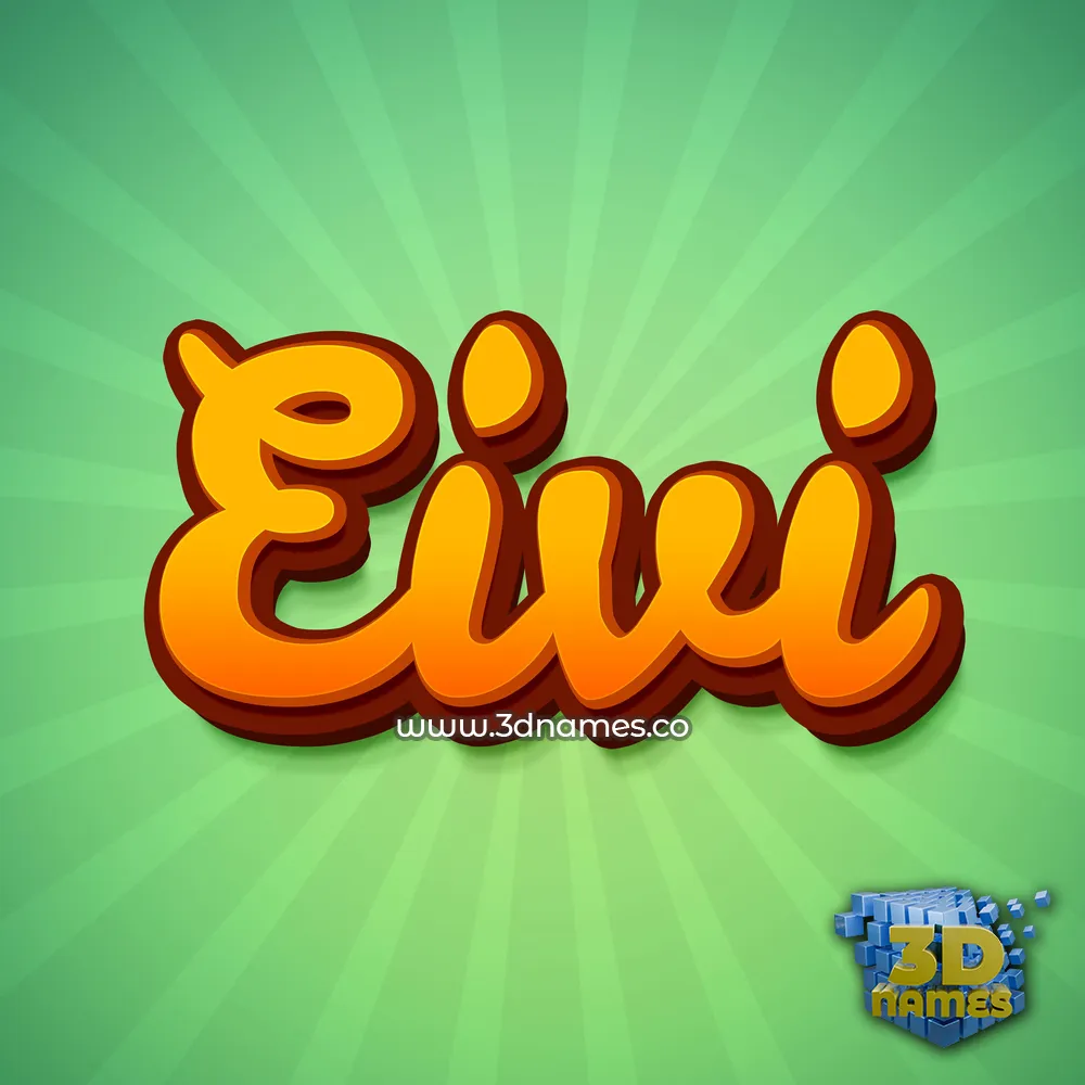 eivi in Green Rays style - 3D name wallpaper