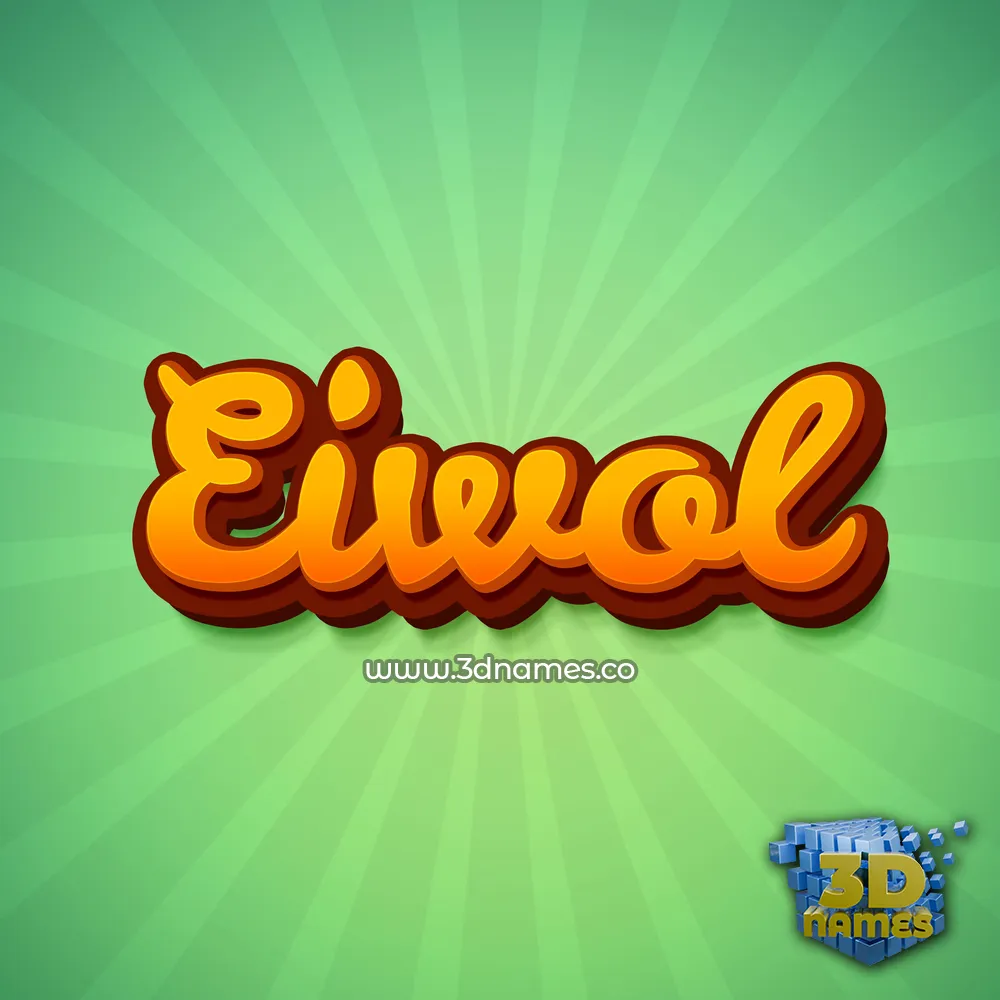 eiwol in Green Rays style - 3D name wallpaper