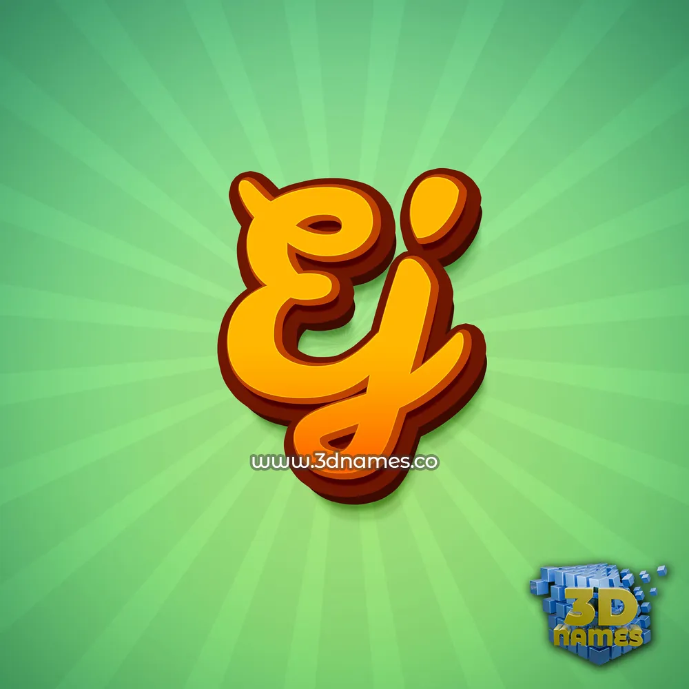 ej in Green Rays style - 3D name wallpaper