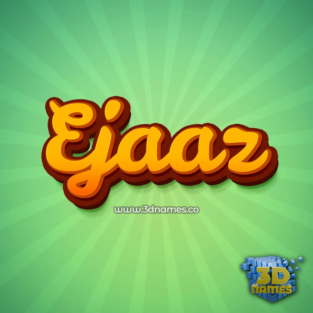ejaaz in Green Rays style - 3D name wallpaper