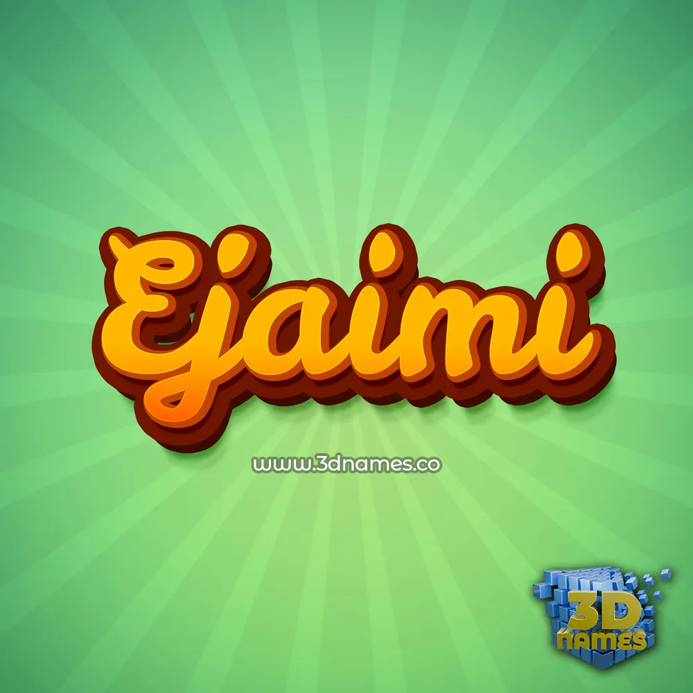 ejaimi in Green Rays style - 3D name wallpaper