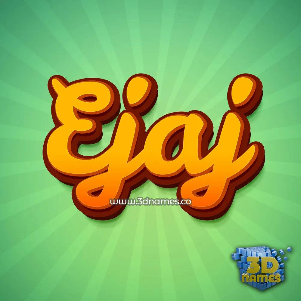 ejaj in Green Rays style - 3D name wallpaper