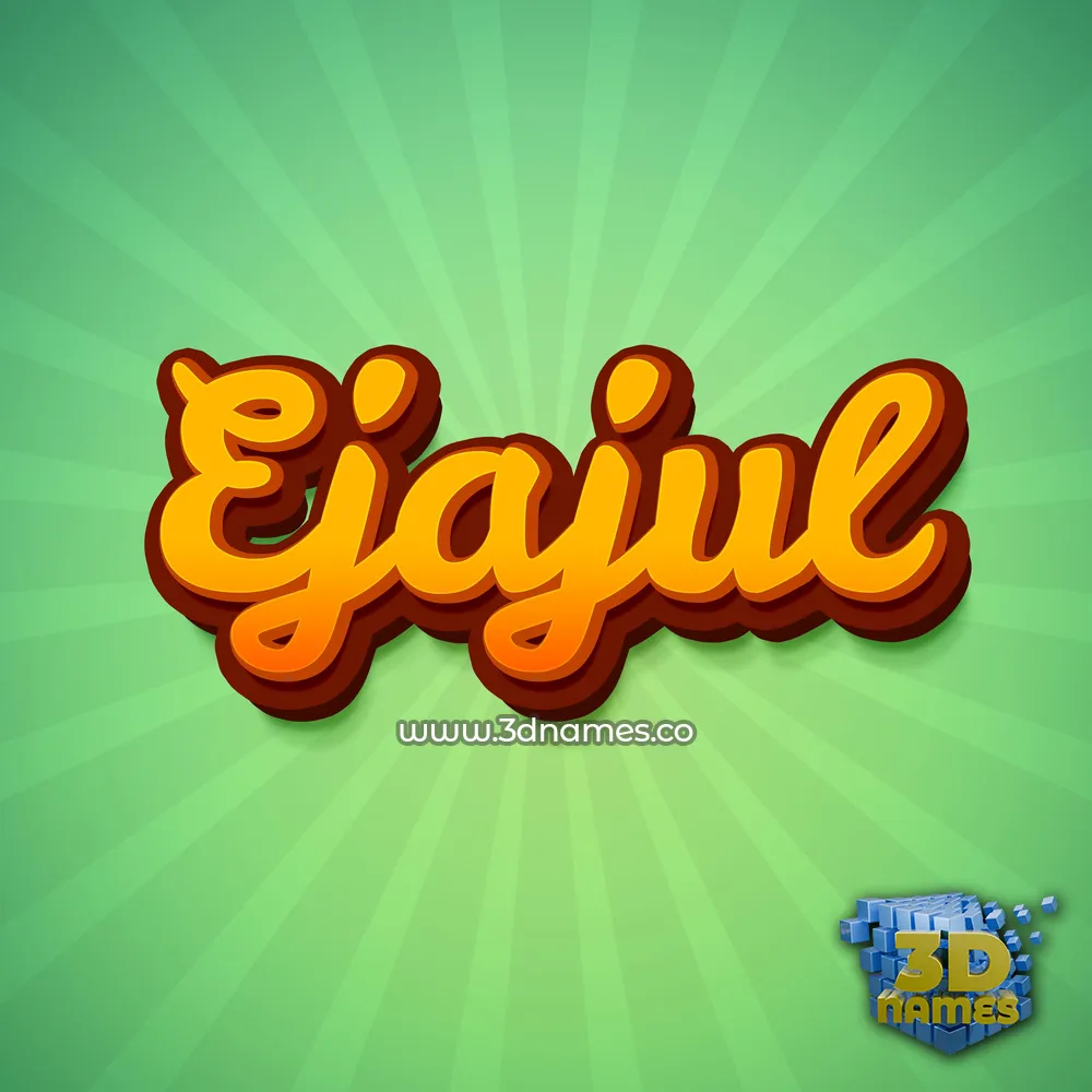 ejajul in Green Rays style - 3D name wallpaper