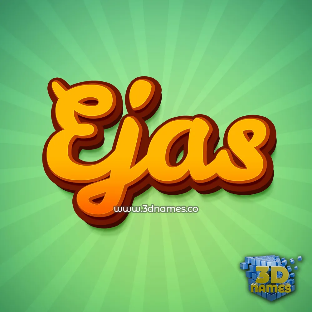 ejas in Green Rays style - 3D name wallpaper