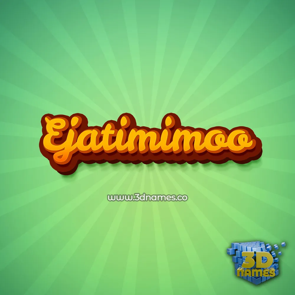 ejatimimoo in Green Rays style - 3D name wallpaper