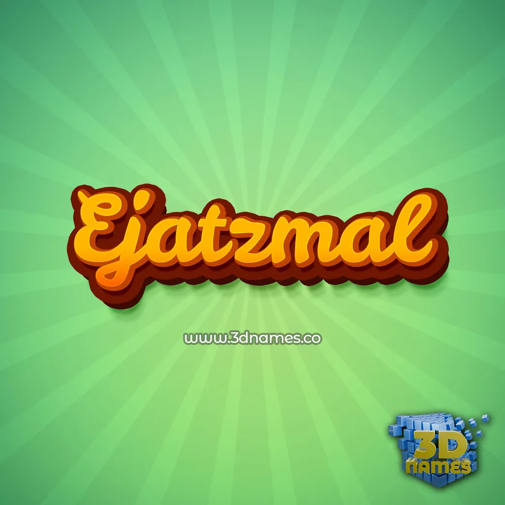ejatzmal in Green Rays style - 3D name wallpaper