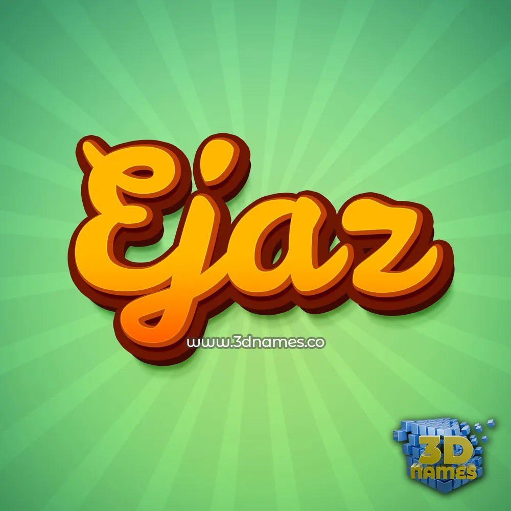 ejaz in Green Rays style - 3D name wallpaper