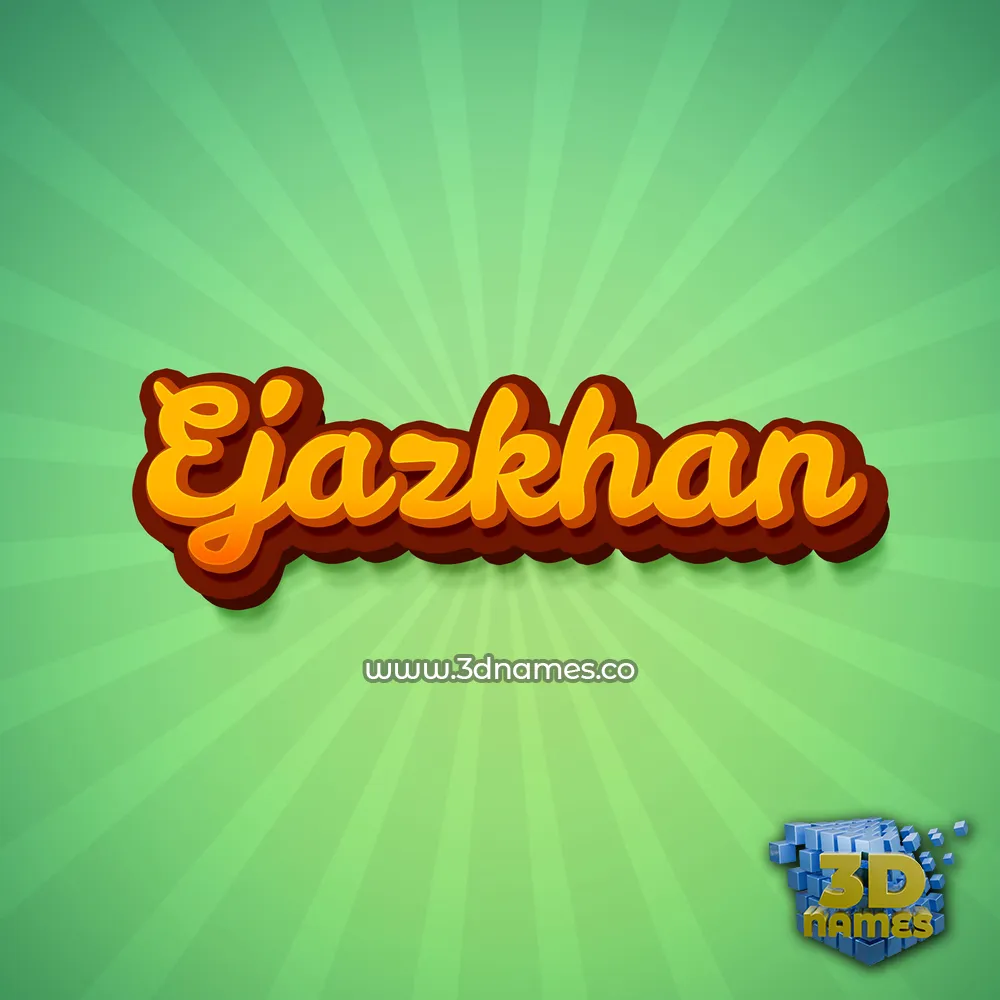 ejazkhan in Green Rays style - 3D name wallpaper