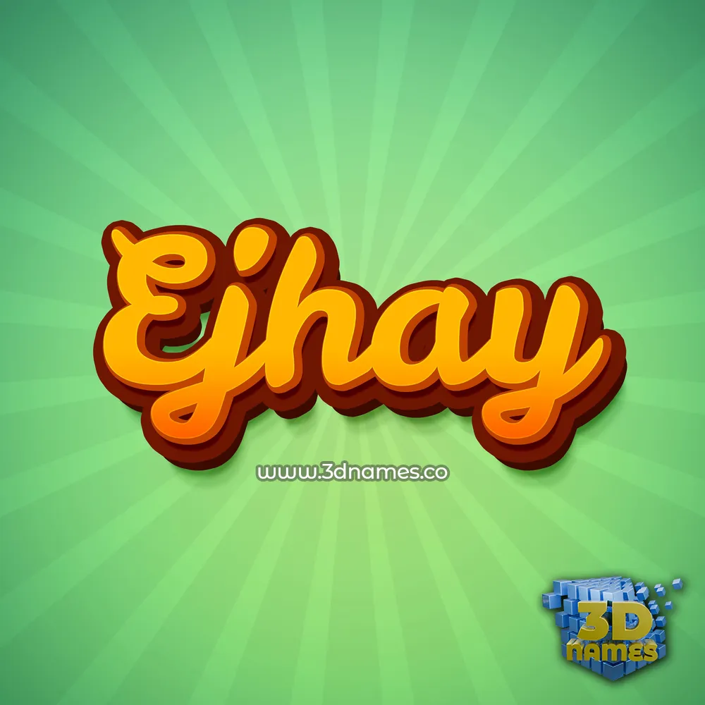 ejhay in Green Rays style - 3D name wallpaper