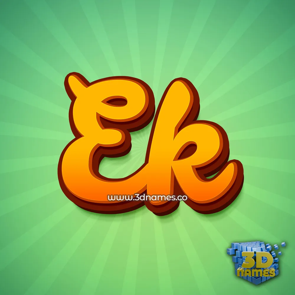 ek in Green Rays style - 3D name wallpaper