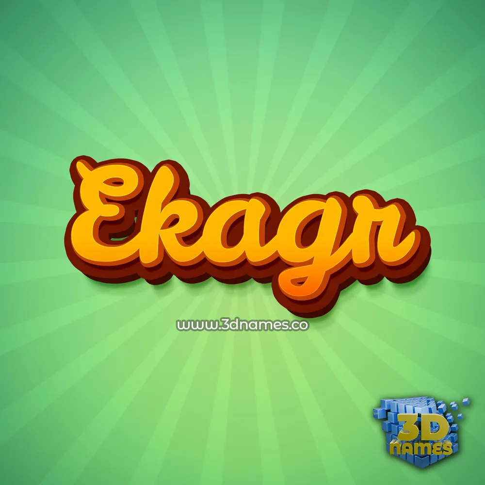 ekagr in Green Rays style - 3D name wallpaper