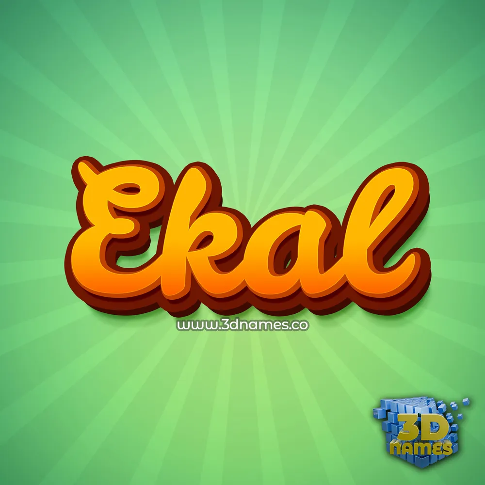 ekal in Green Rays style - 3D name wallpaper