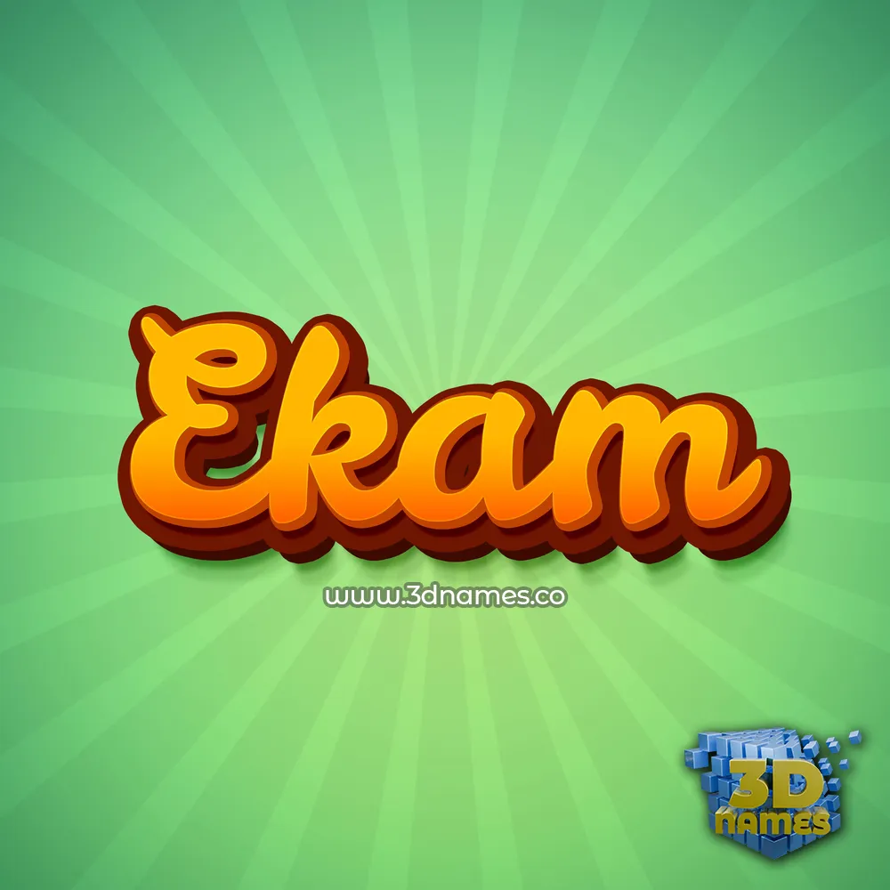 ekam in Green Rays style - 3D name wallpaper