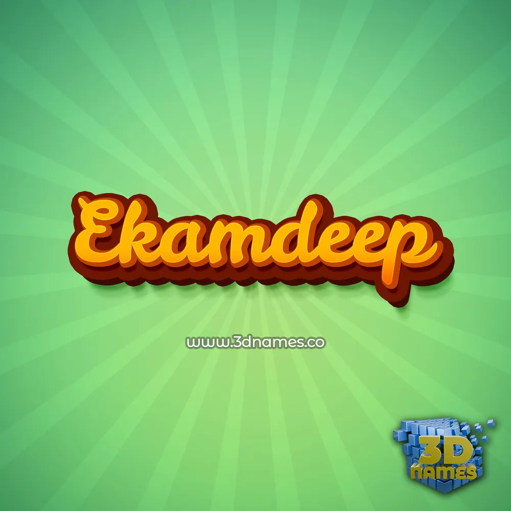 ekamdeep in Green Rays style - 3D name wallpaper