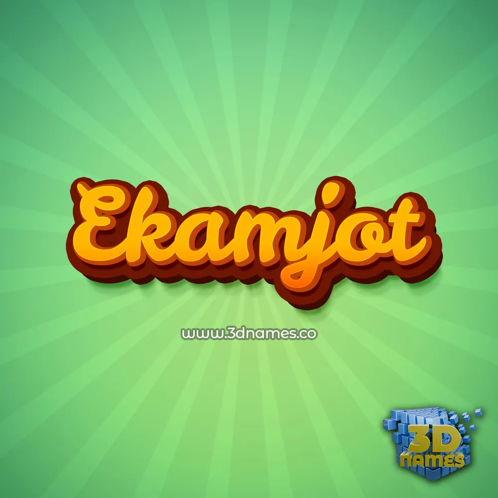 ekamjot in Green Rays style - 3D name wallpaper