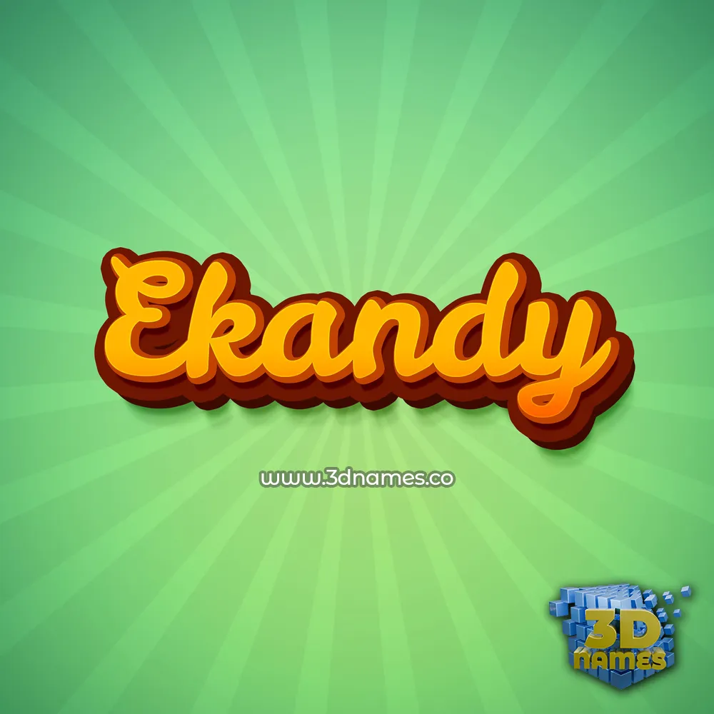 ekandy in Green Rays style - 3D name wallpaper