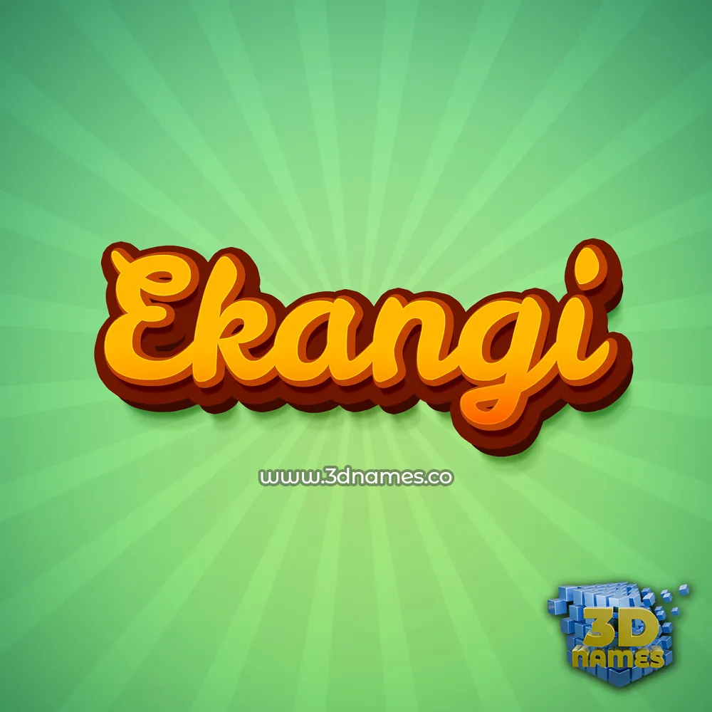 ekangi in Green Rays style - 3D name wallpaper