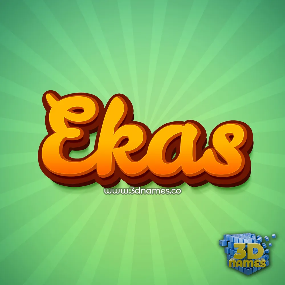 ekas in Green Rays style - 3D name wallpaper