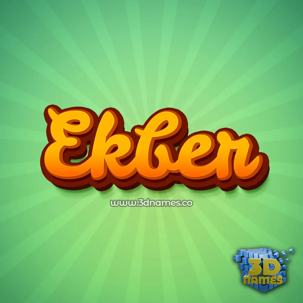 ekber in Green Rays style - 3D name wallpaper