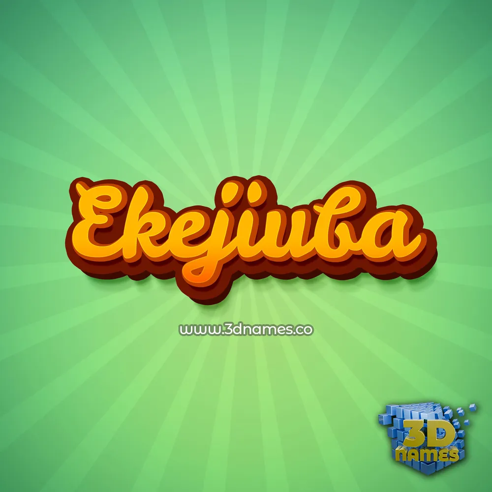 ekejiuba in Green Rays style - 3D name wallpaper