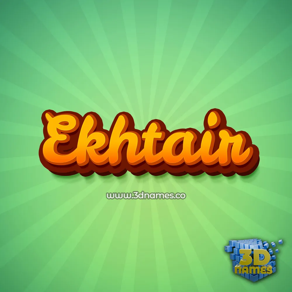 ekhtair in Green Rays style - 3D name wallpaper