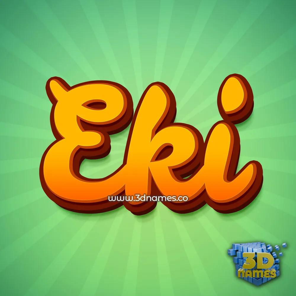 eki in Green Rays style - 3D name wallpaper
