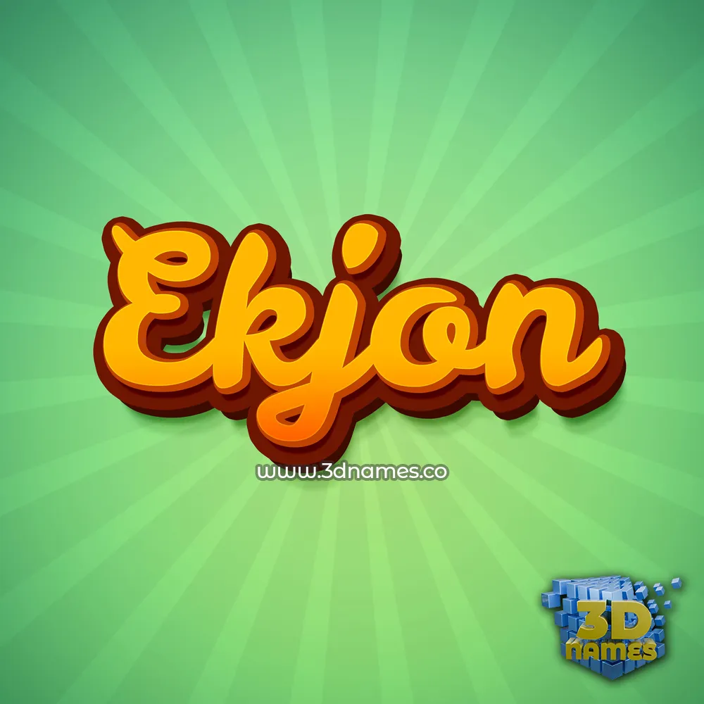 ekjon in Green Rays style - 3D name wallpaper