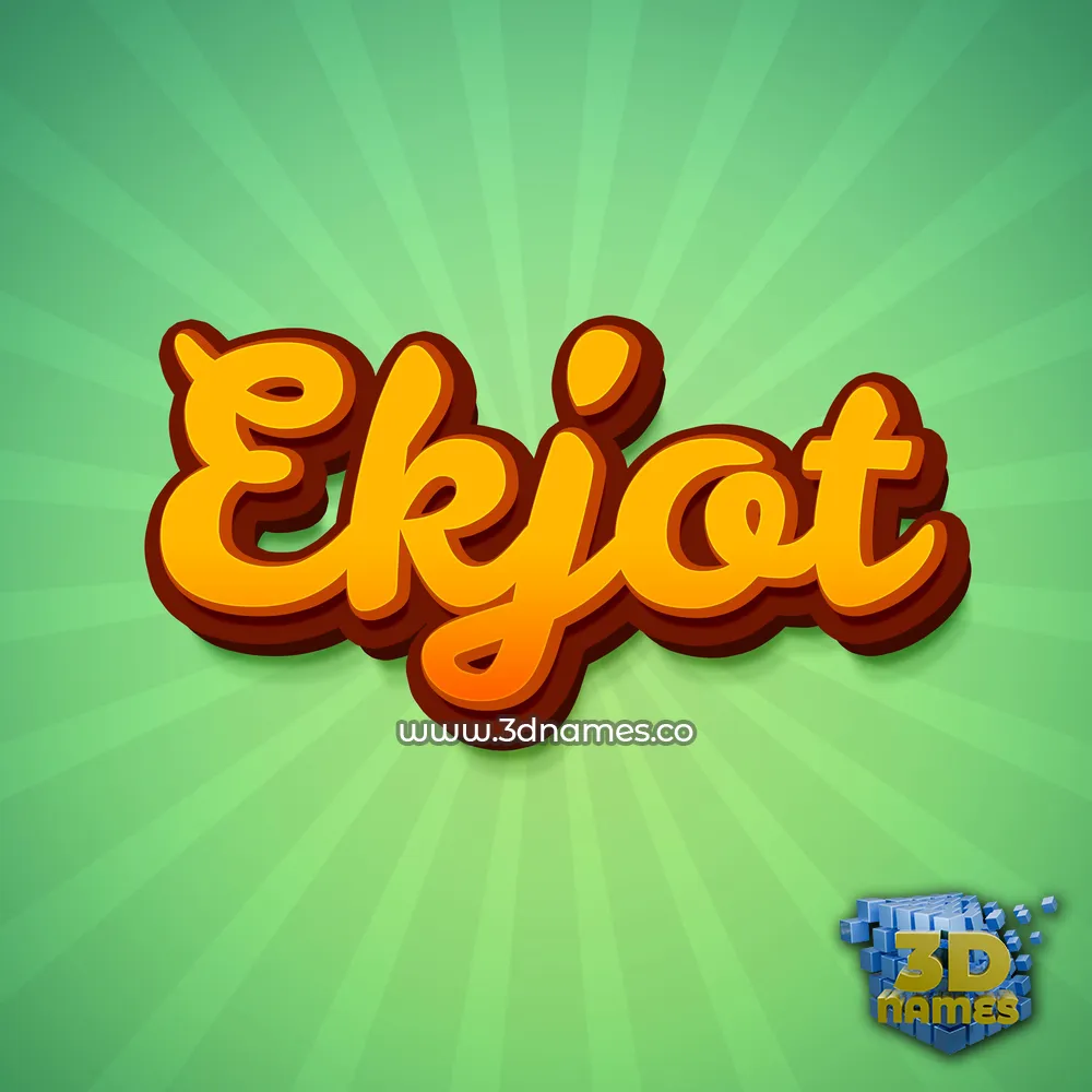 ekjot in Green Rays style - 3D name wallpaper