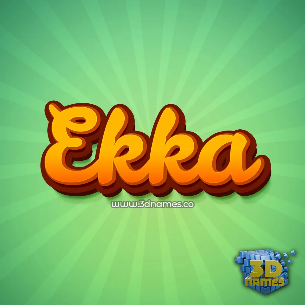 ekka in Green Rays style - 3D name wallpaper