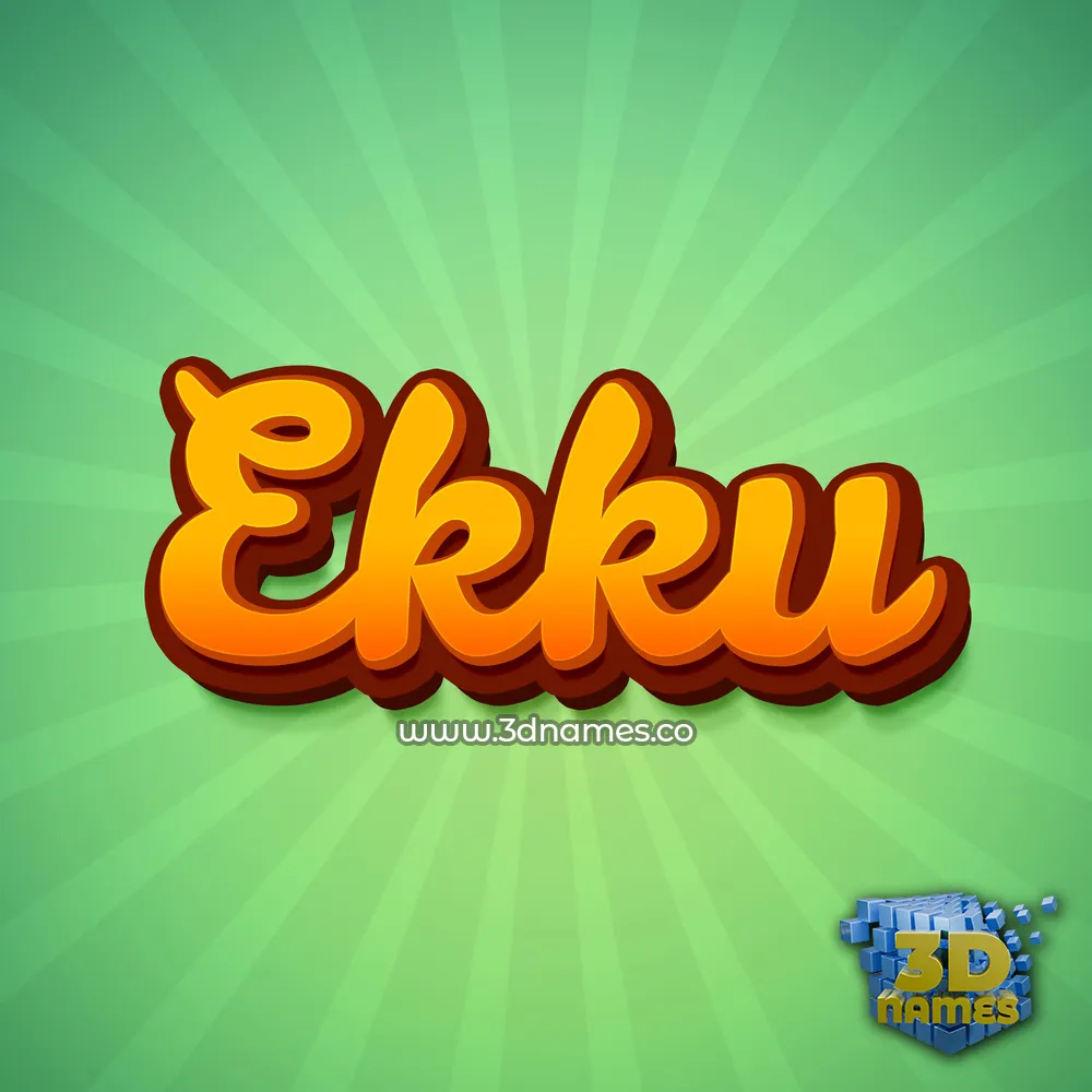 ekku in Green Rays style - 3D name wallpaper