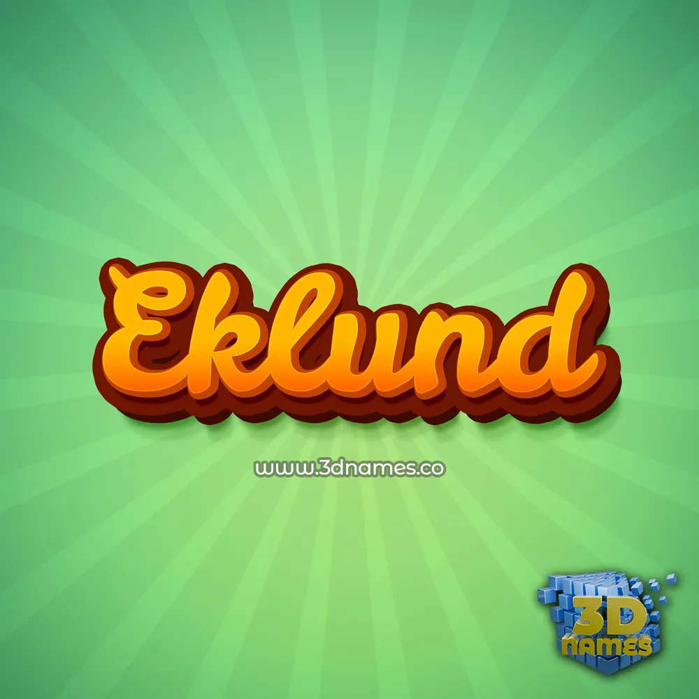 eklund in Green Rays style - 3D name wallpaper