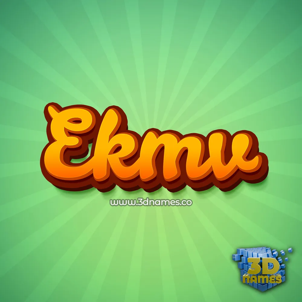 ekmv in Green Rays style - 3D name wallpaper