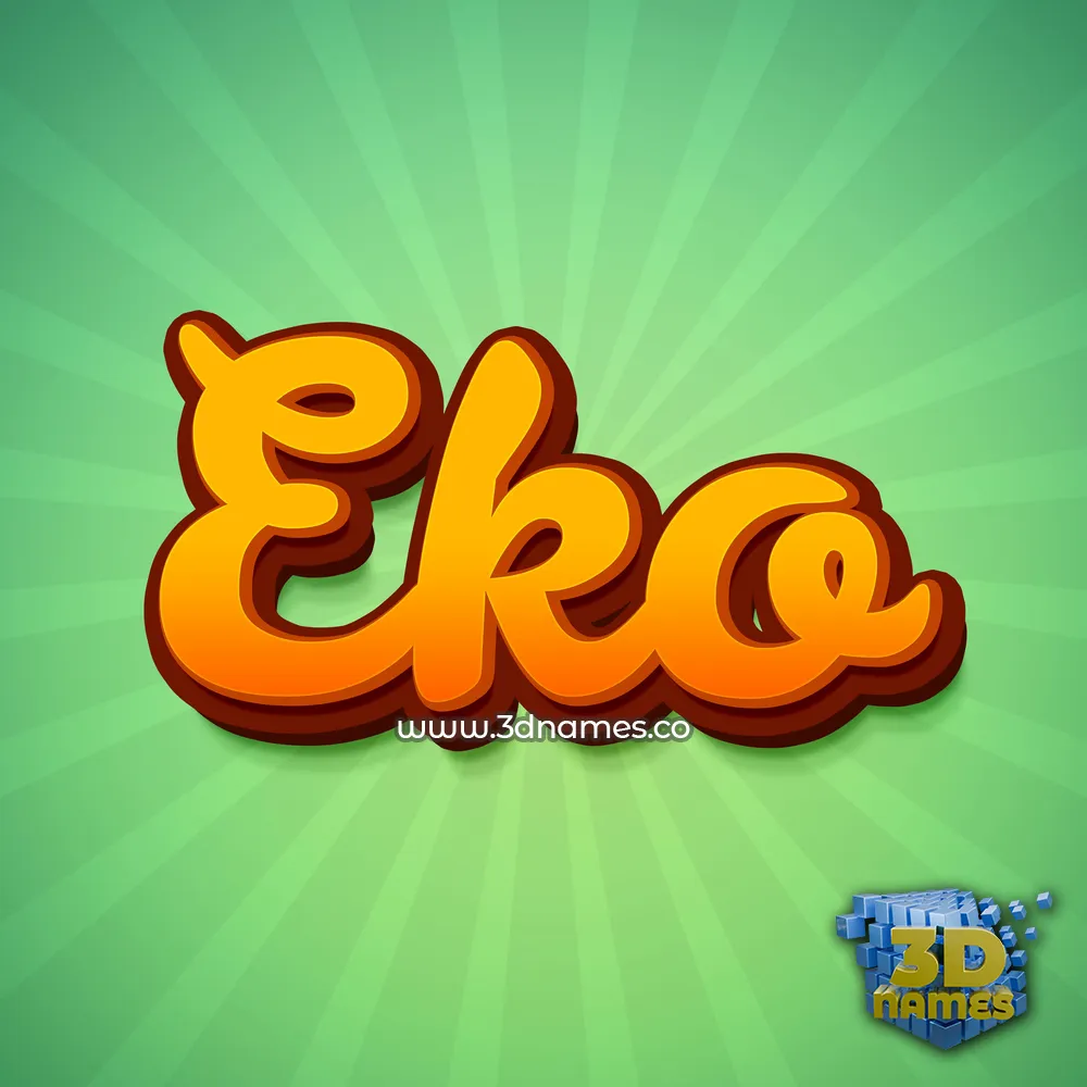 eko in Green Rays style - 3D name wallpaper