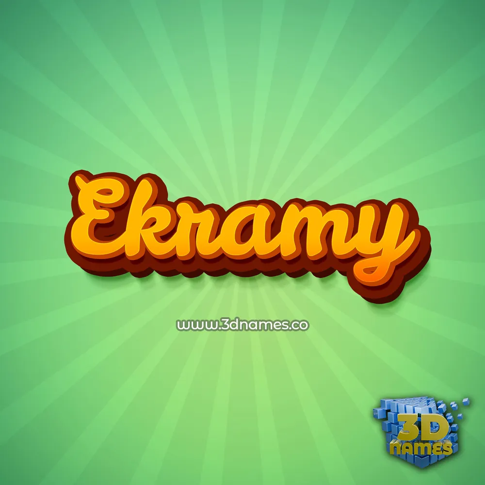 ekramy in Green Rays style - 3D name wallpaper