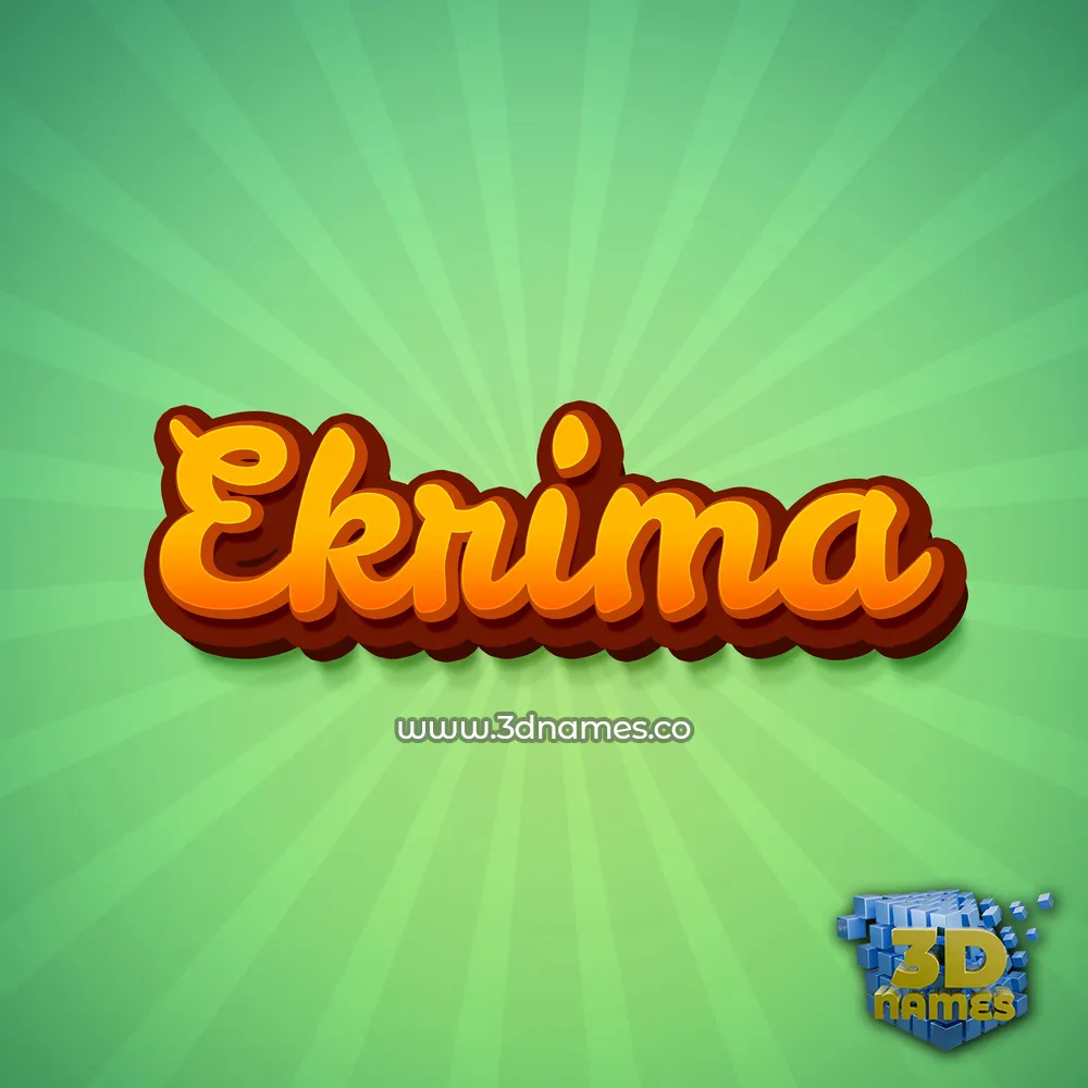 ekrima in Green Rays style - 3D name wallpaper