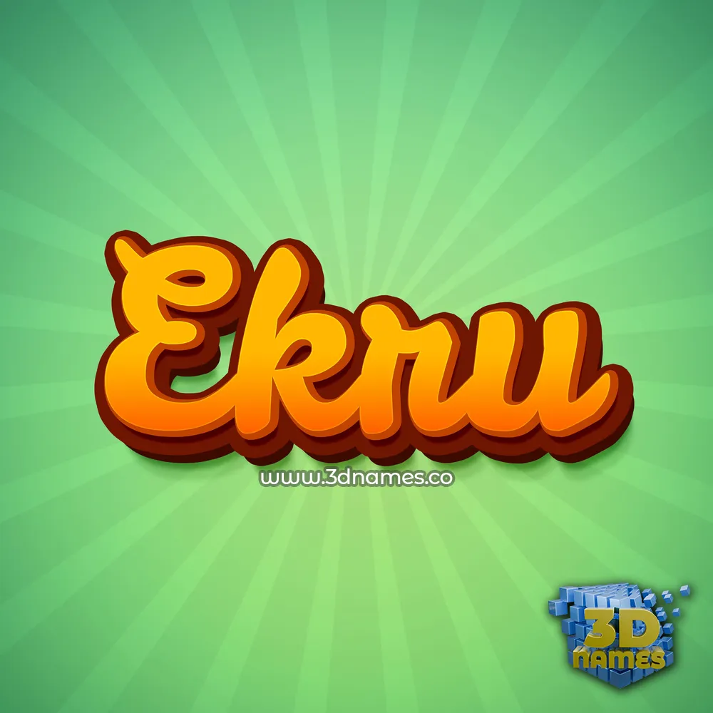 ekru in Green Rays style - 3D name wallpaper