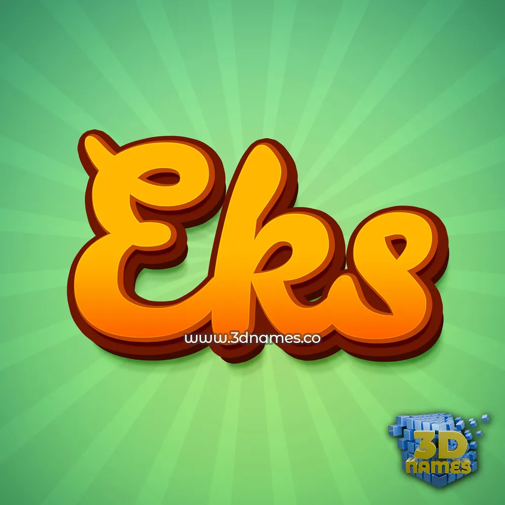 eks in Green Rays style - 3D name wallpaper