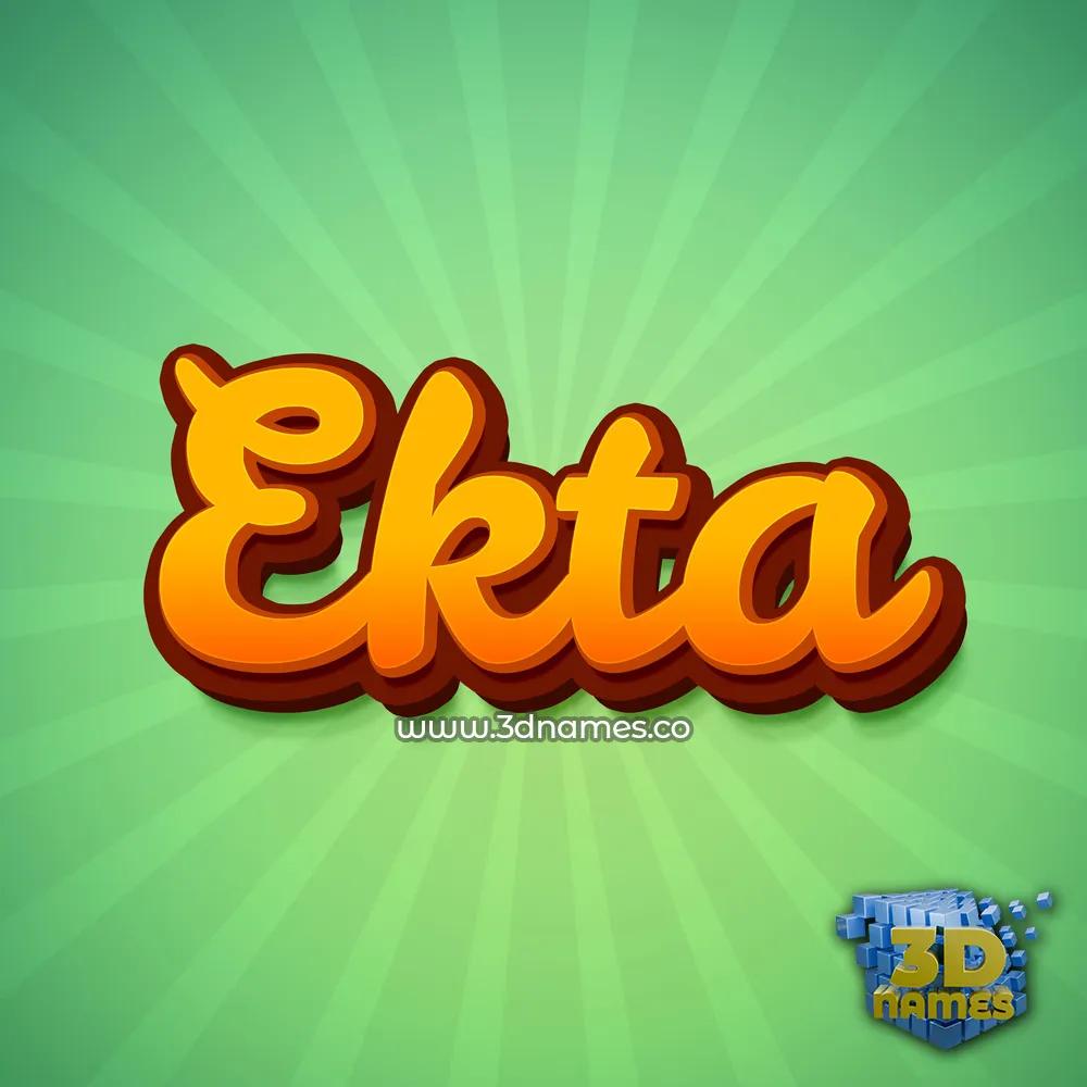 ekta in Green Rays style - 3D name wallpaper