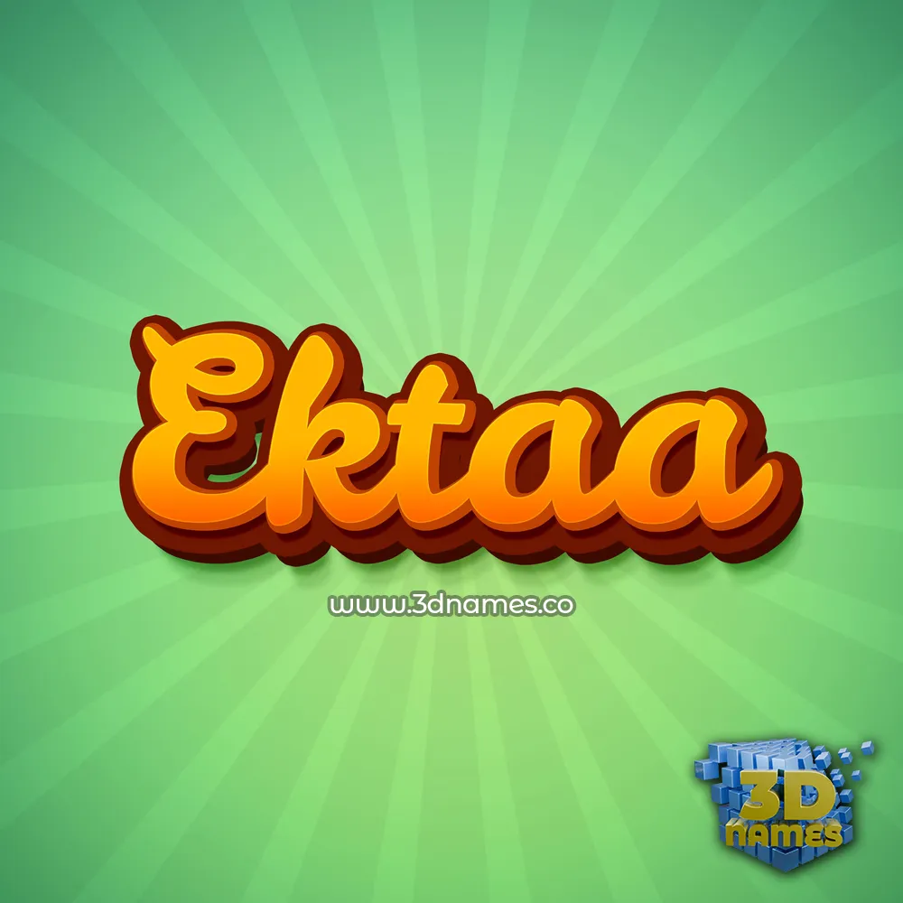 ektaa in Green Rays style - 3D name wallpaper