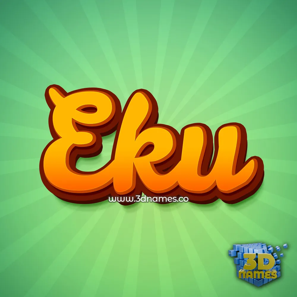 eku in Green Rays style - 3D name wallpaper