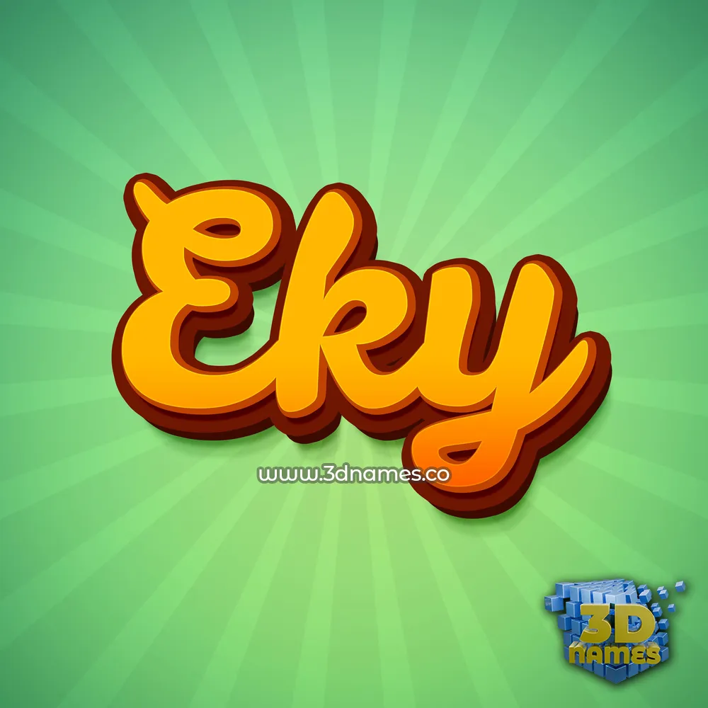 eky in Green Rays style - 3D name wallpaper
