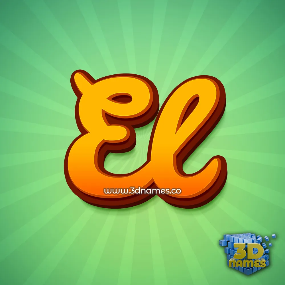 el in Green Rays style - 3D name wallpaper