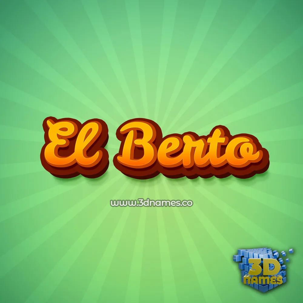 el berto in Green Rays style - 3D name wallpaper