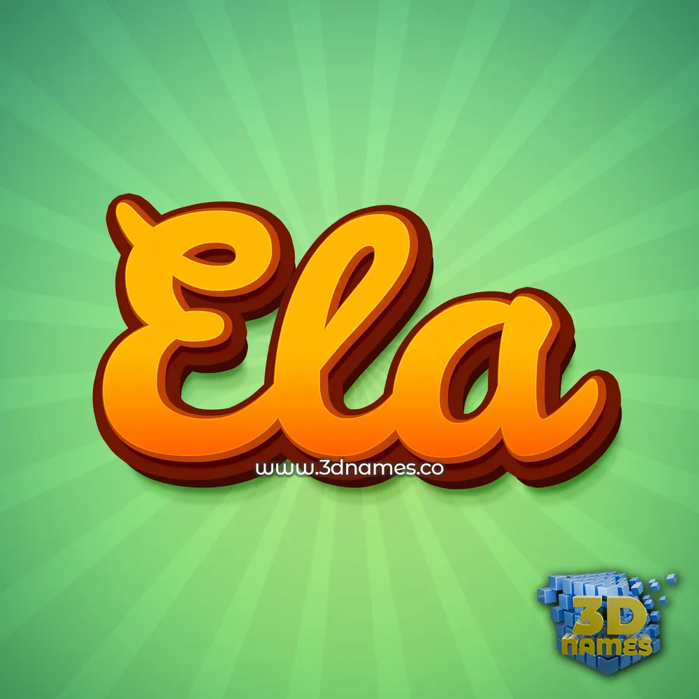 ela in Green Rays style - 3D name wallpaper