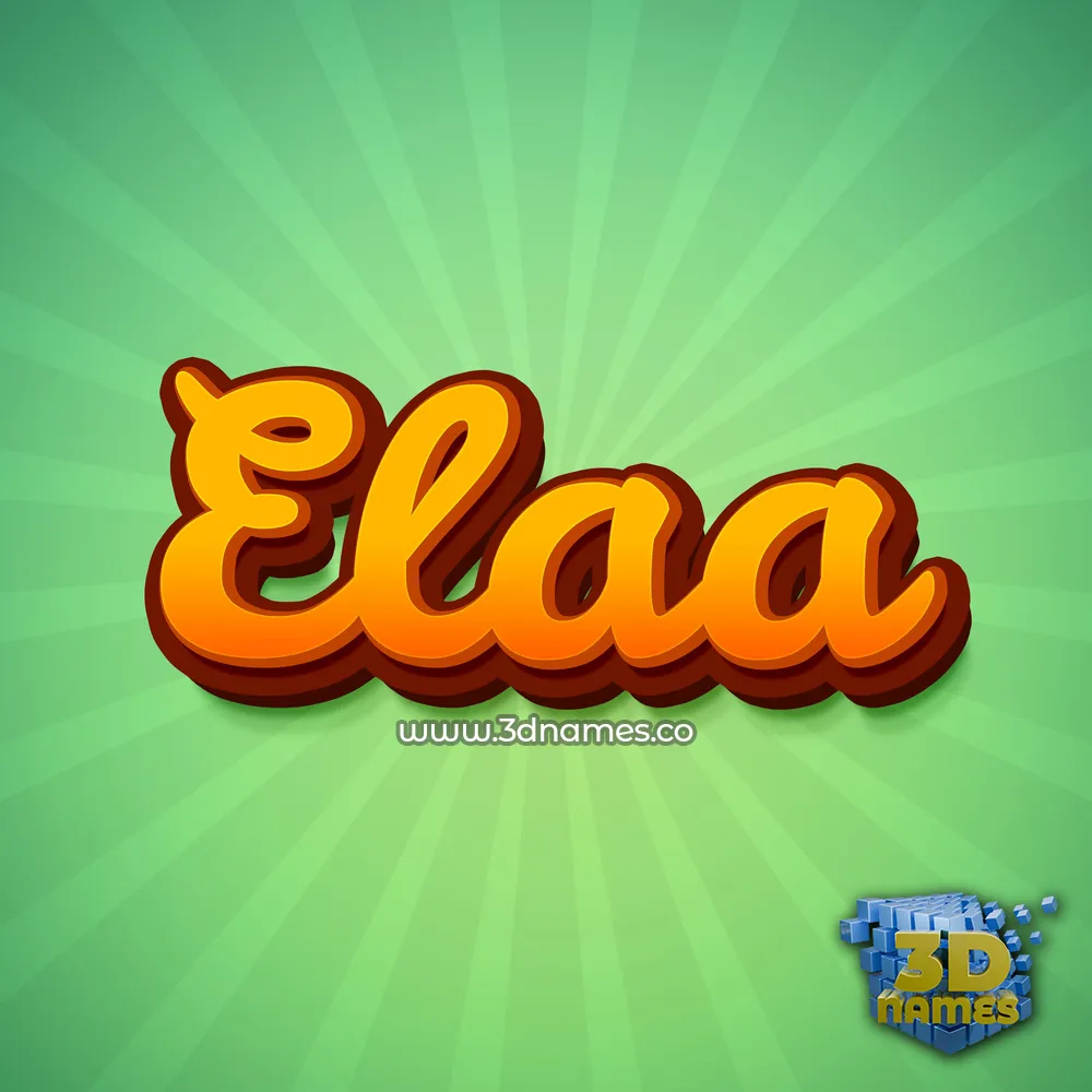 elaa in Green Rays style - 3D name wallpaper