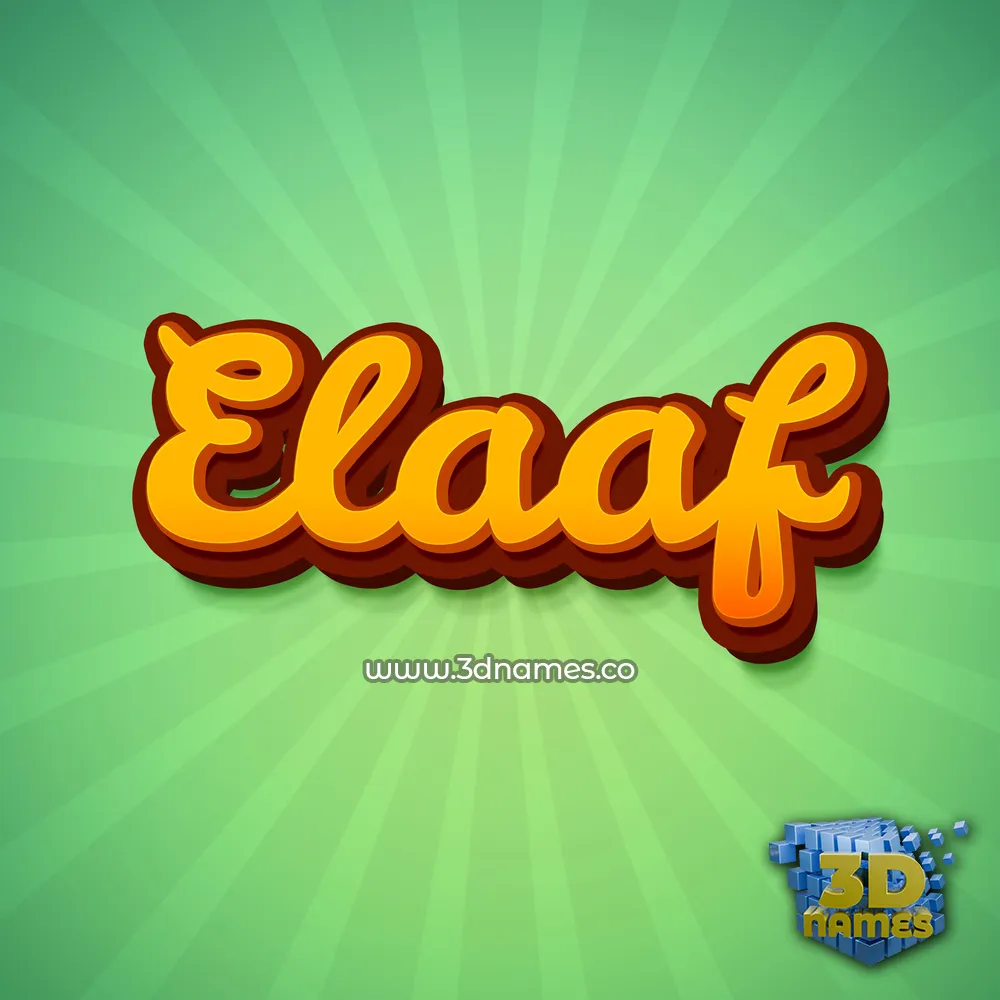 elaaf in Green Rays style - 3D name wallpaper