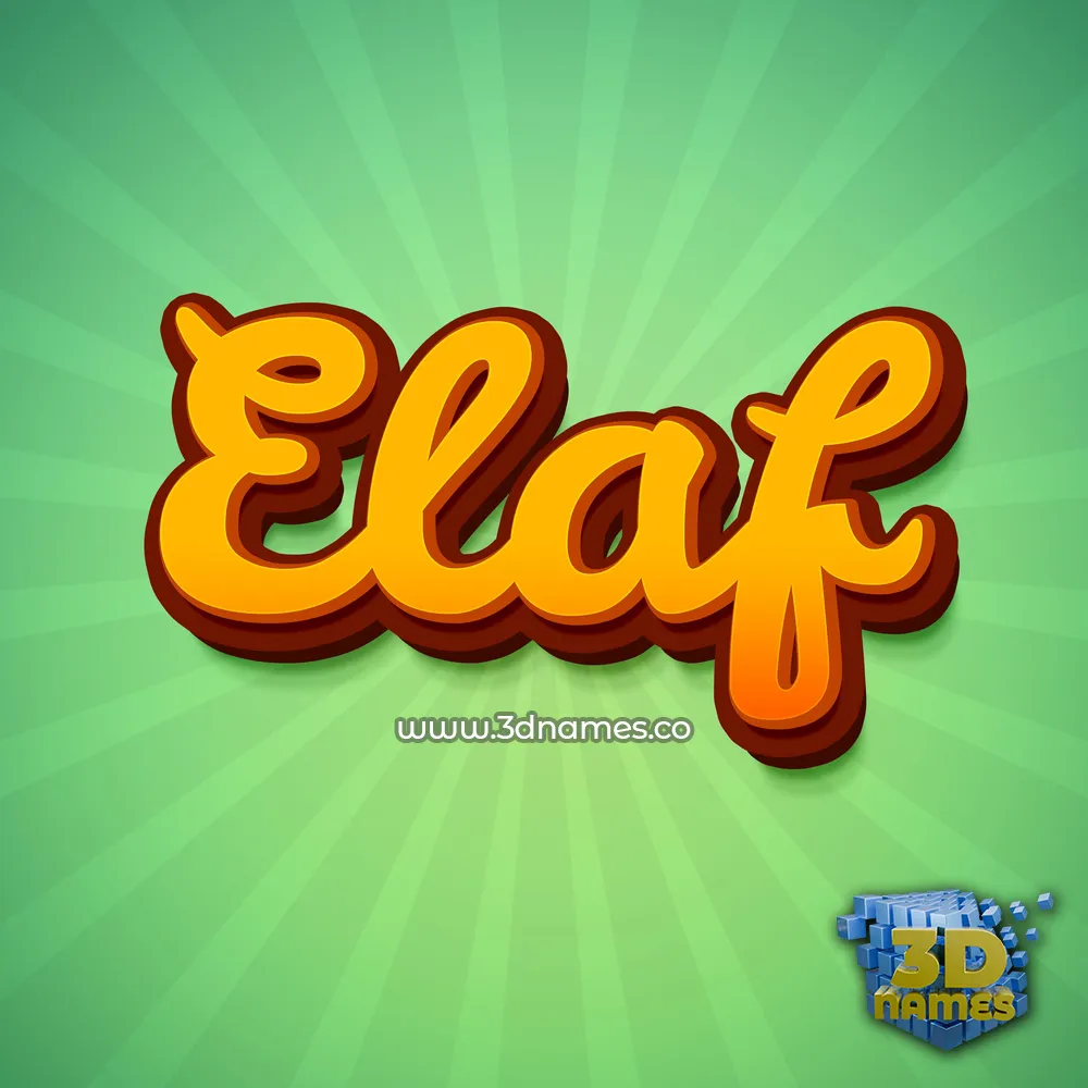 elaf in Green Rays style - 3D name wallpaper
