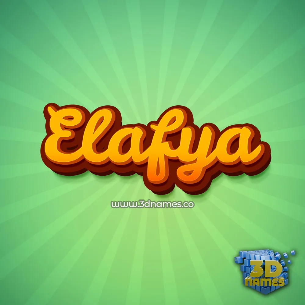 elafya in Green Rays style - 3D name wallpaper