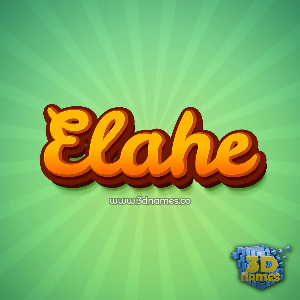 elahe in Green Rays style - 3D name wallpaper